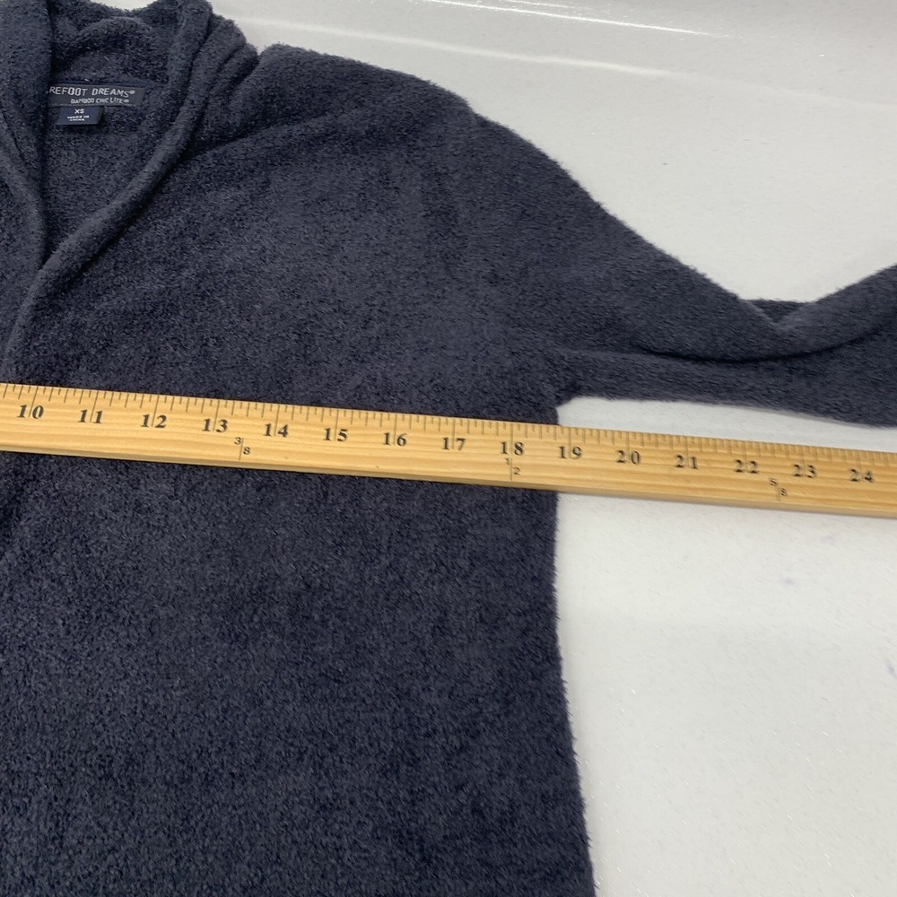 Barefoot Dreams Open Bamboo Chic Lite Cardigan XS Pocket Sweater Charcoal Gray - Picture 7 of 10